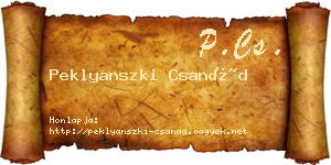 Peklyanszki Csanád névjegykártya